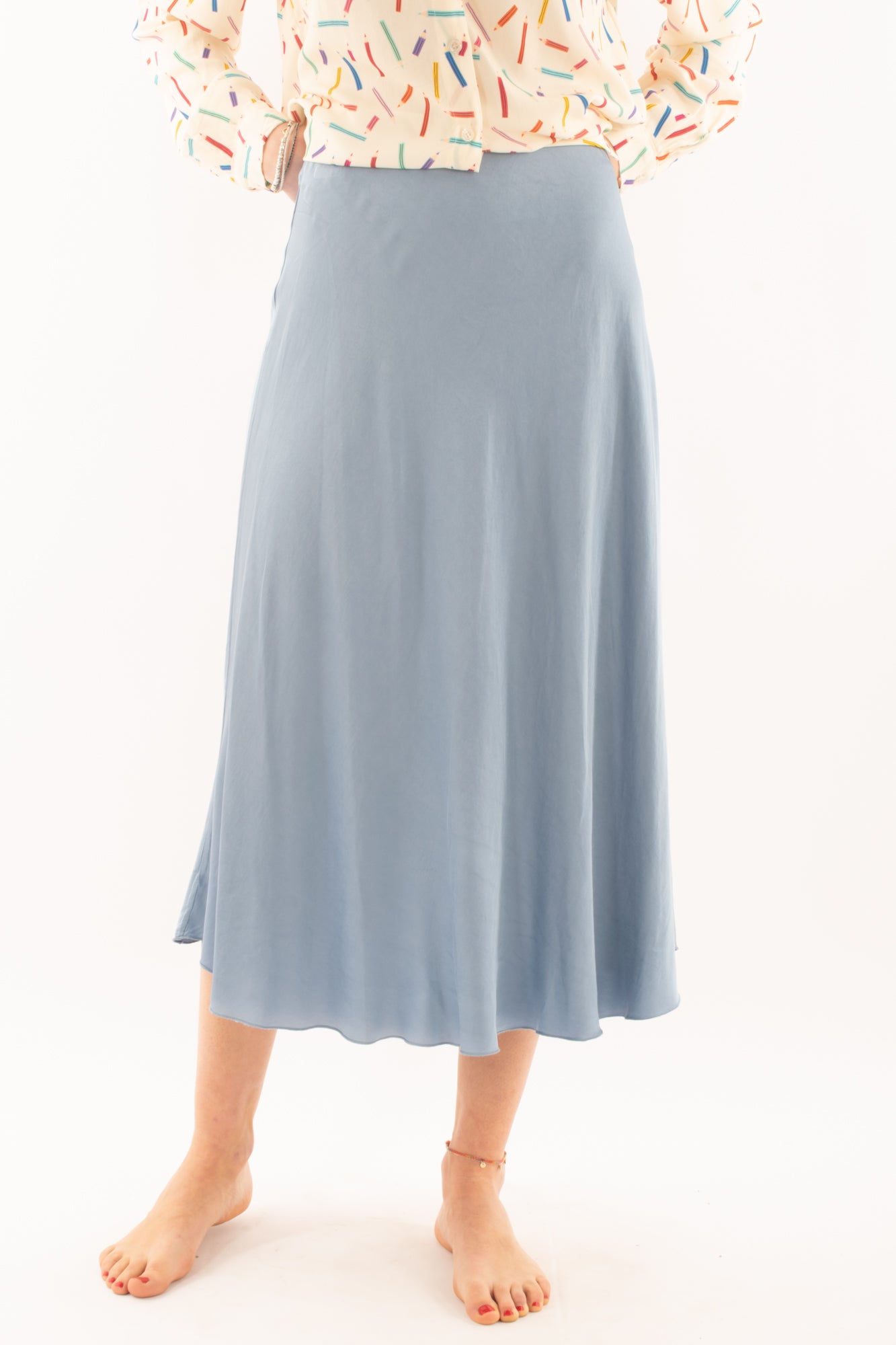 Gonna in satin da Donna Metoo - Celeste