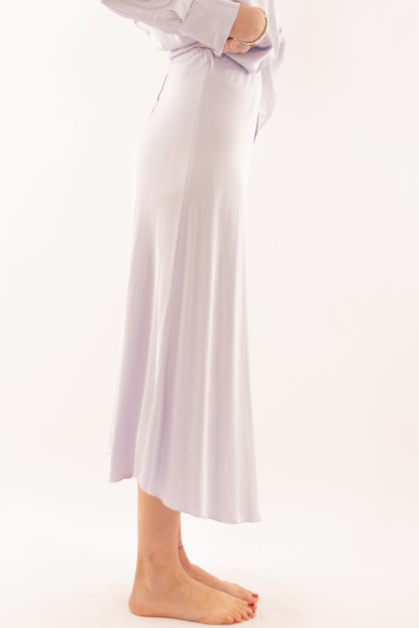 Gonna in satin da Donna Metoo - Lilla