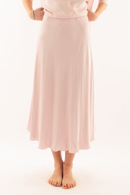 Gonna in satin da Donna Metoo - Rosa