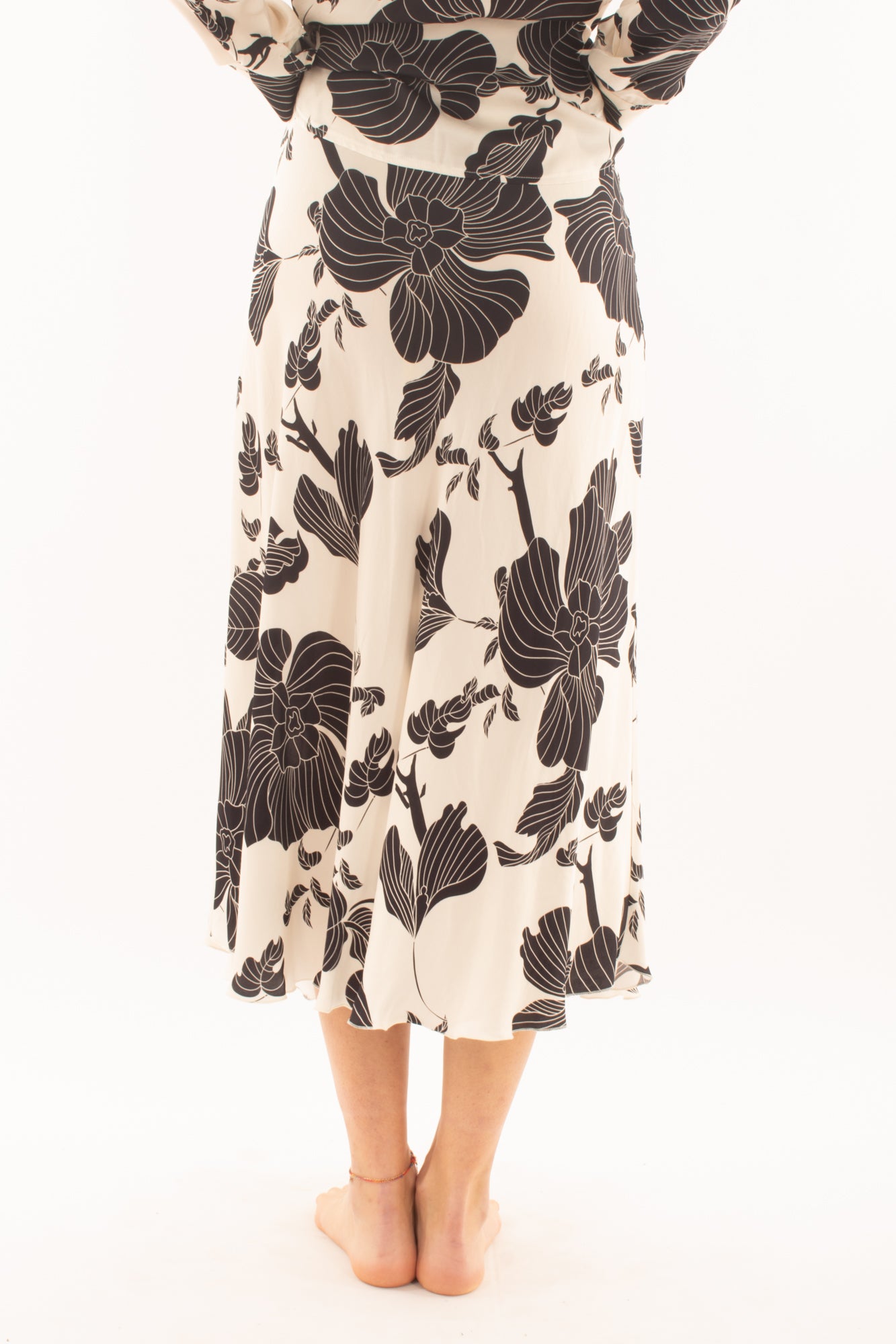 Gonna lunga floreale da Donna Metoo - Nero