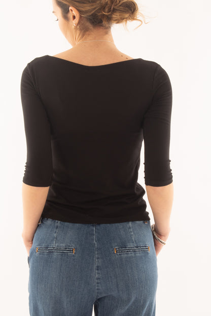 Maglia a barca base da Donna Metoo - Nero