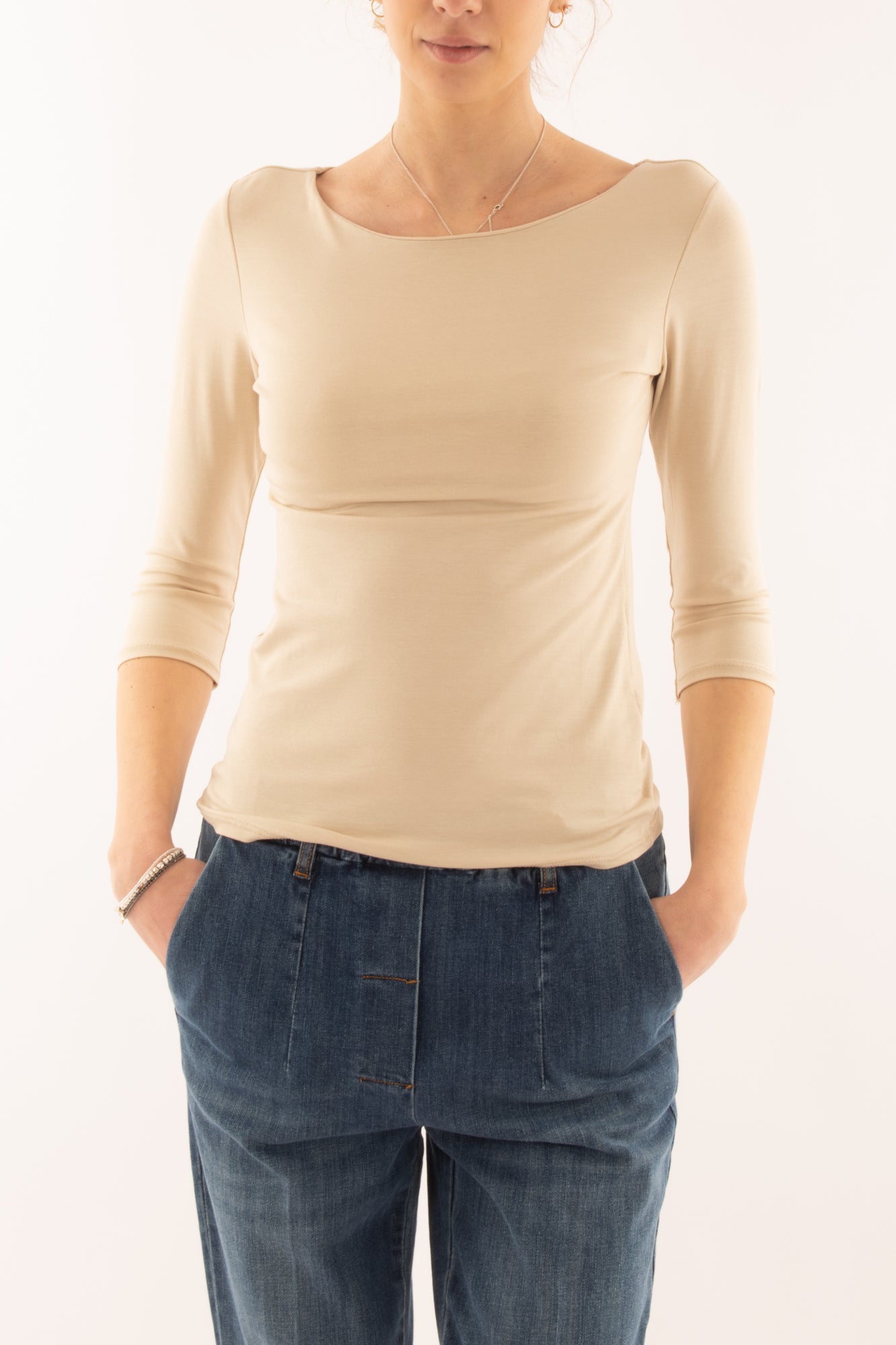 Maglia a barca base da Donna Metoo - Sabbia