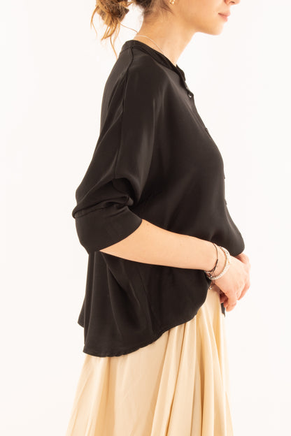 camicia manica 3/4 da Donna Metoo - Nero