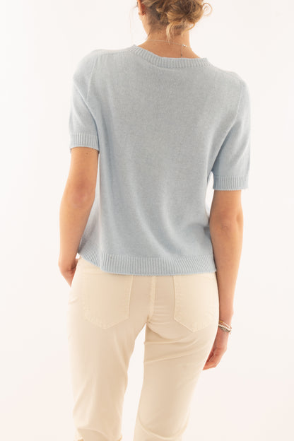 Maglia mezza manica da Donna Metoo - Celeste