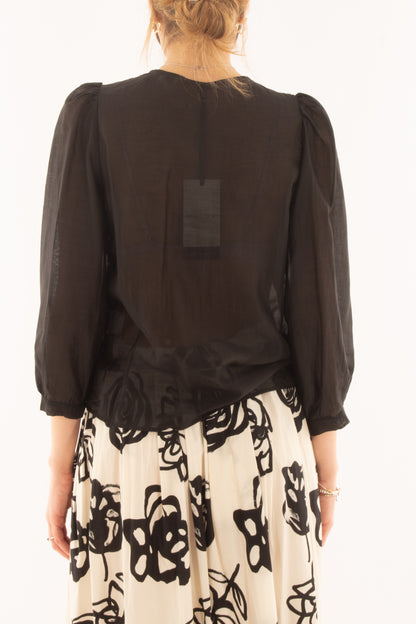 Maglia con profili in pizzo da Donna Metoo Nero