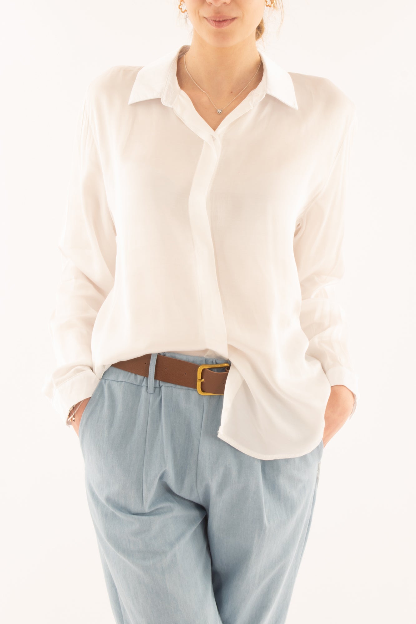 Camicia in viscosa da Donna Metoo - Bianco