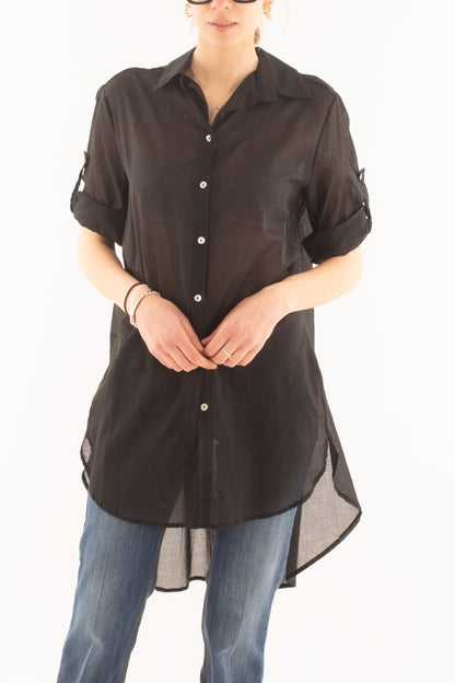 Camicia lunga in cotone da Donna Metoo - Nero