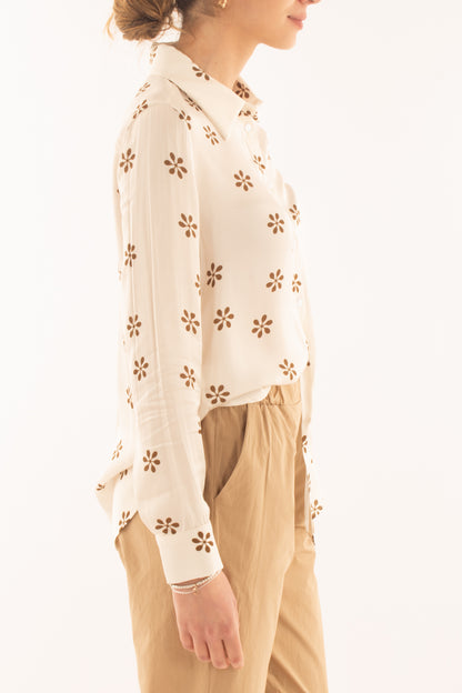 Camicia in fantasia da Donna Metoo - Sabbia