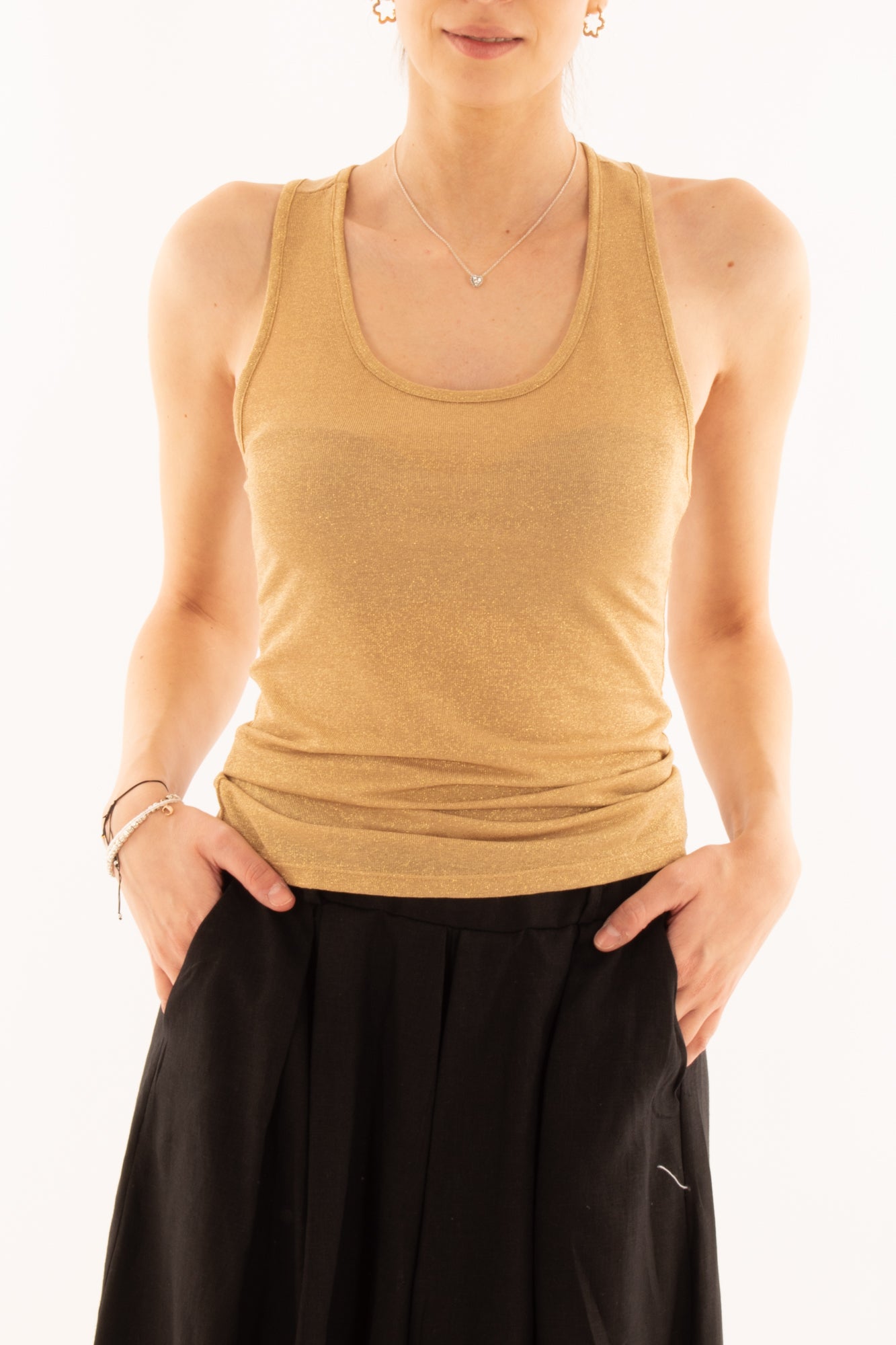 Top in lurex da Donna Metoo Oro