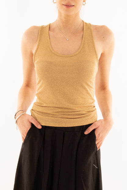 Top in lurex da Donna Metoo Oro