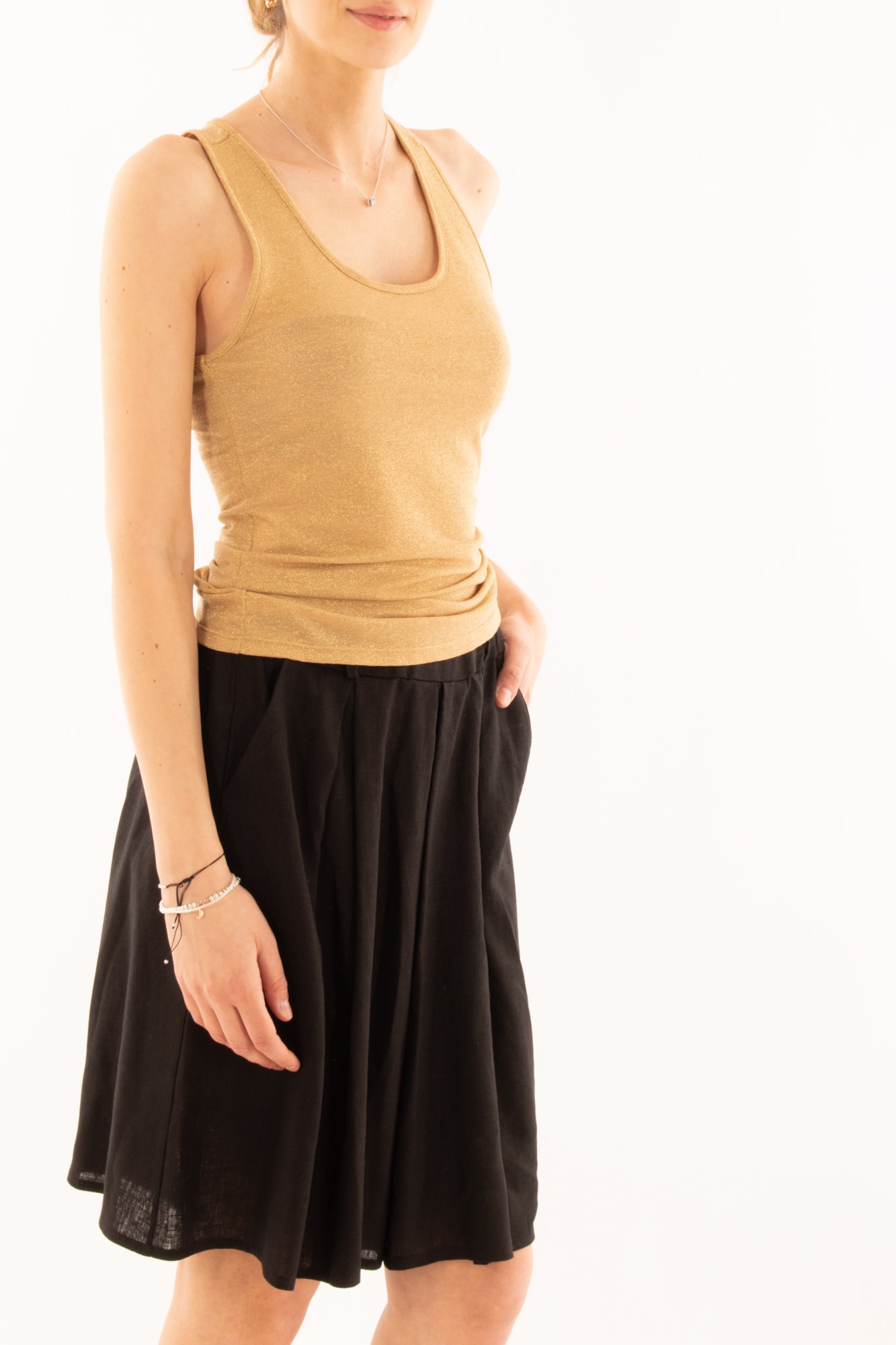 Top in lurex da Donna Metoo Oro