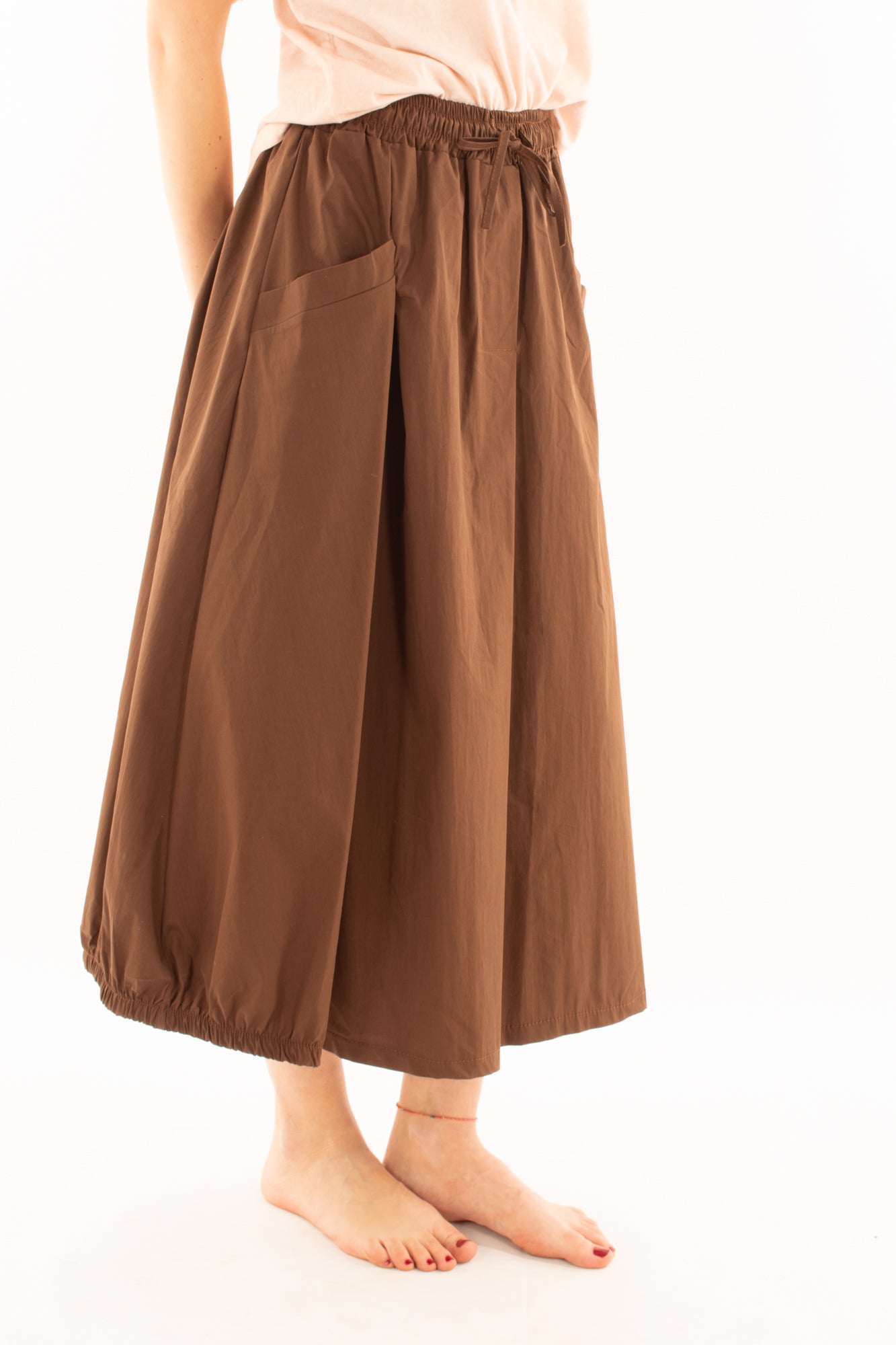 Gonna lunga con tasconi da Donna Metoo - Tabacco