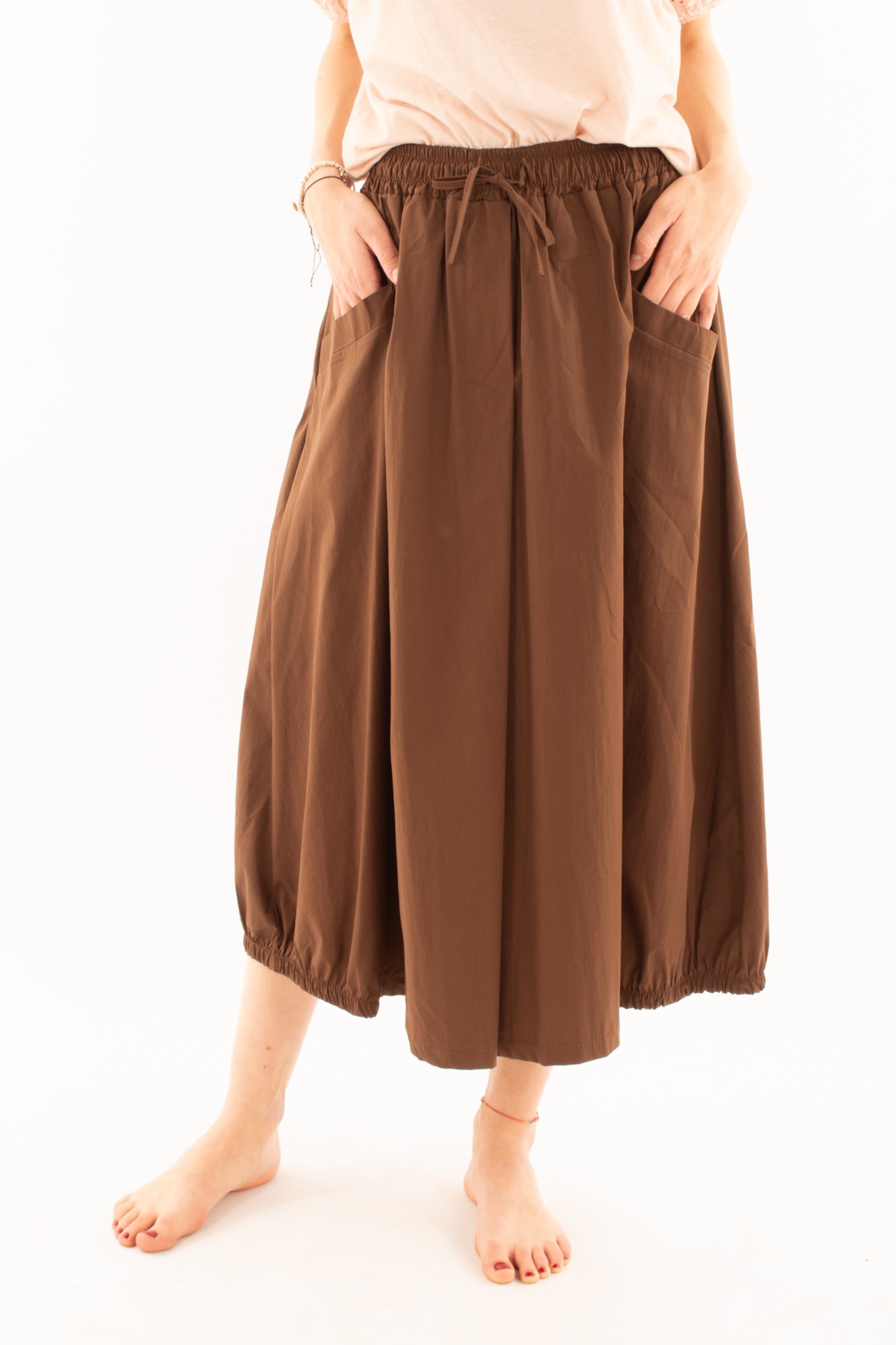 Gonna lunga con tasconi da Donna Metoo - Tabacco