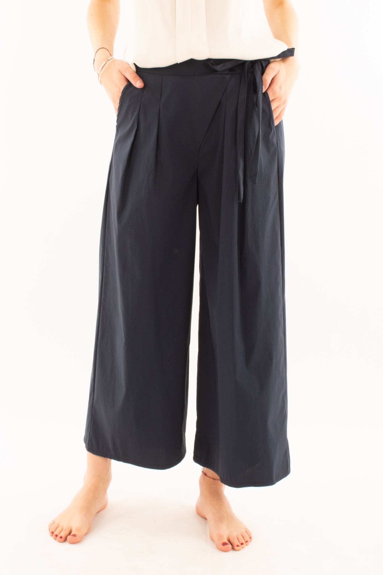 Pantalone con allacciatura laterale da Donna Metoo - Blu