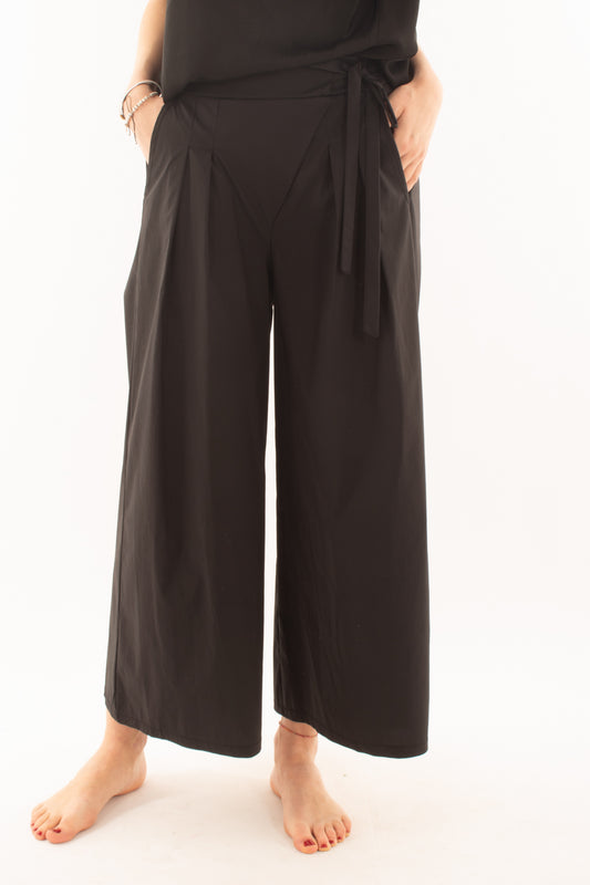 Pantalone con allacciatura laterale da Donna Metoo - Nero