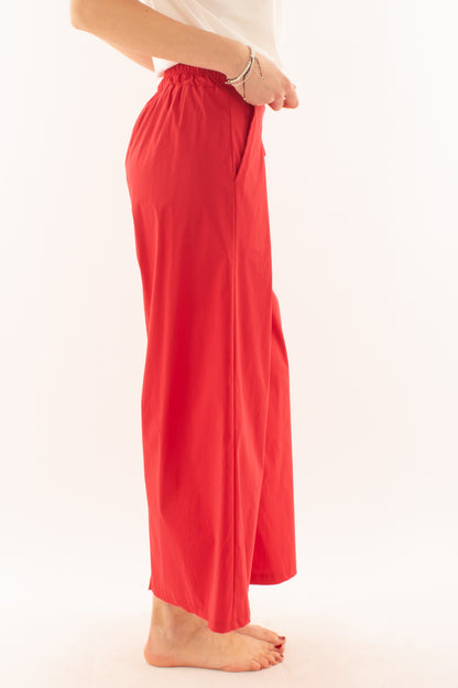 Pantalone con allacciatura laterale da Donna Metoo - Rosso