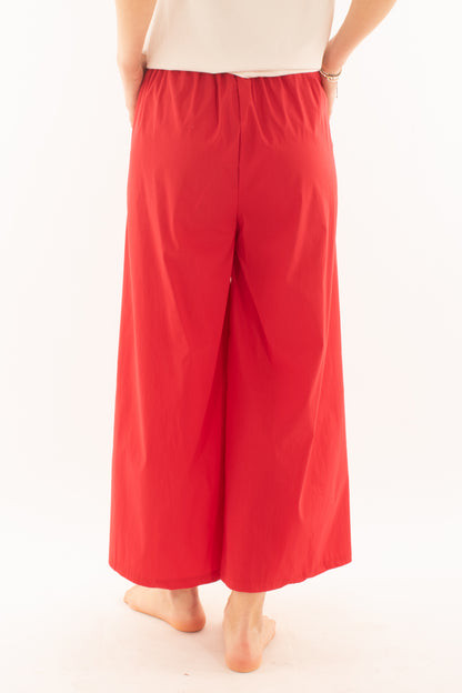 Pantalone con allacciatura laterale da Donna Metoo - Rosso