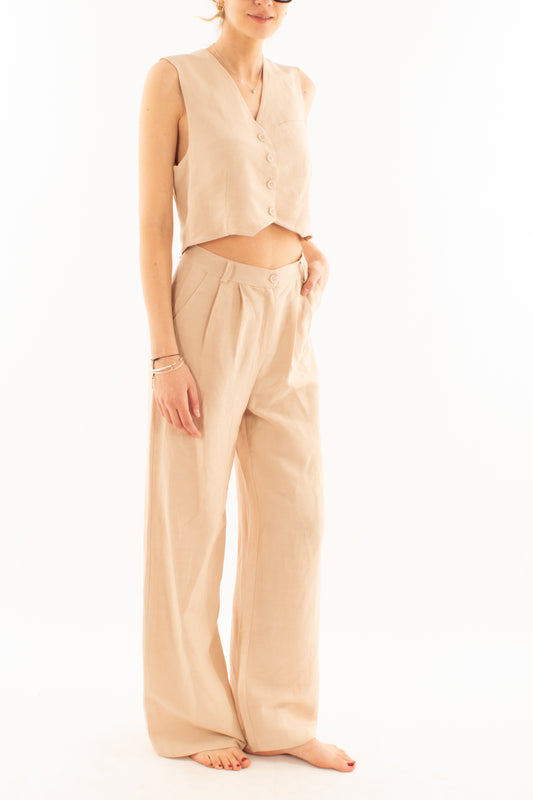 Completo gilet + pantalone da Donna Metoo - Bianco