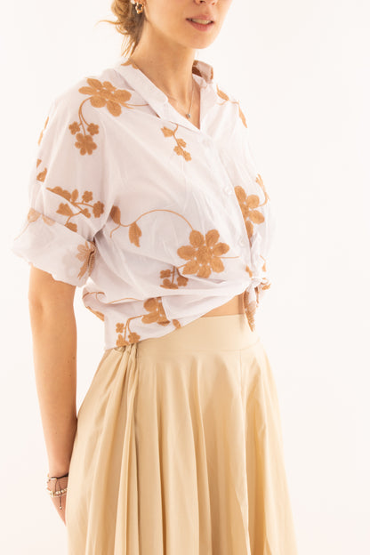 Camicia con ricami da Donna Metoo - Bianco