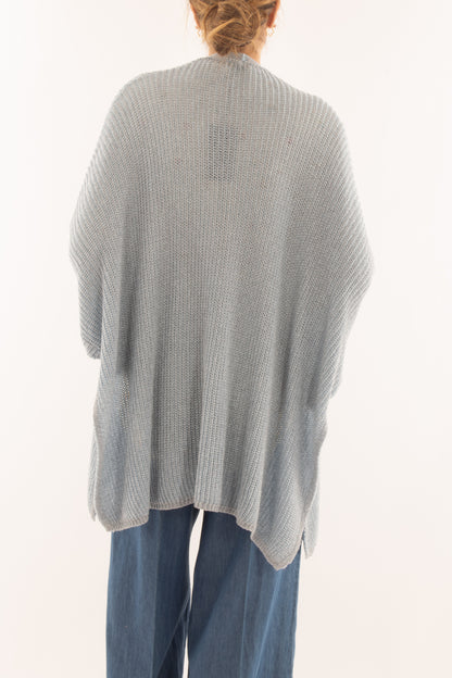 Cardigan aperto da Donna Metoo - Celeste