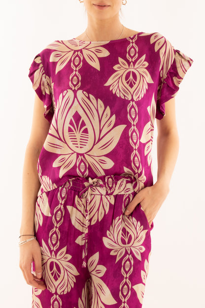 Blusa floreale da Donna Metoo - Viola