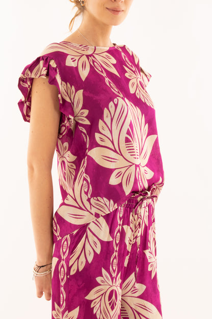 Blusa floreale da Donna Metoo - Viola