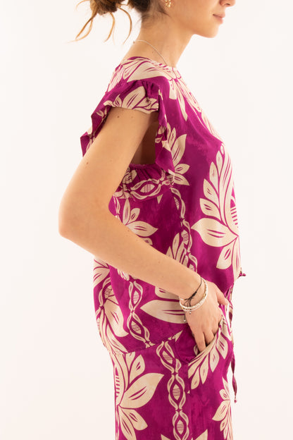 Blusa floreale da Donna Metoo - Viola
