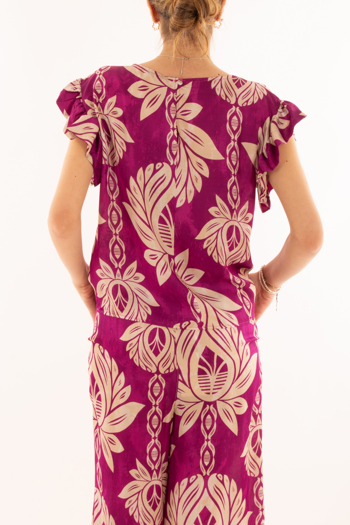 Blusa floreale da Donna Metoo - Viola
