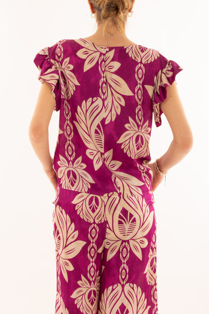 Blusa floreale da Donna Metoo - Viola