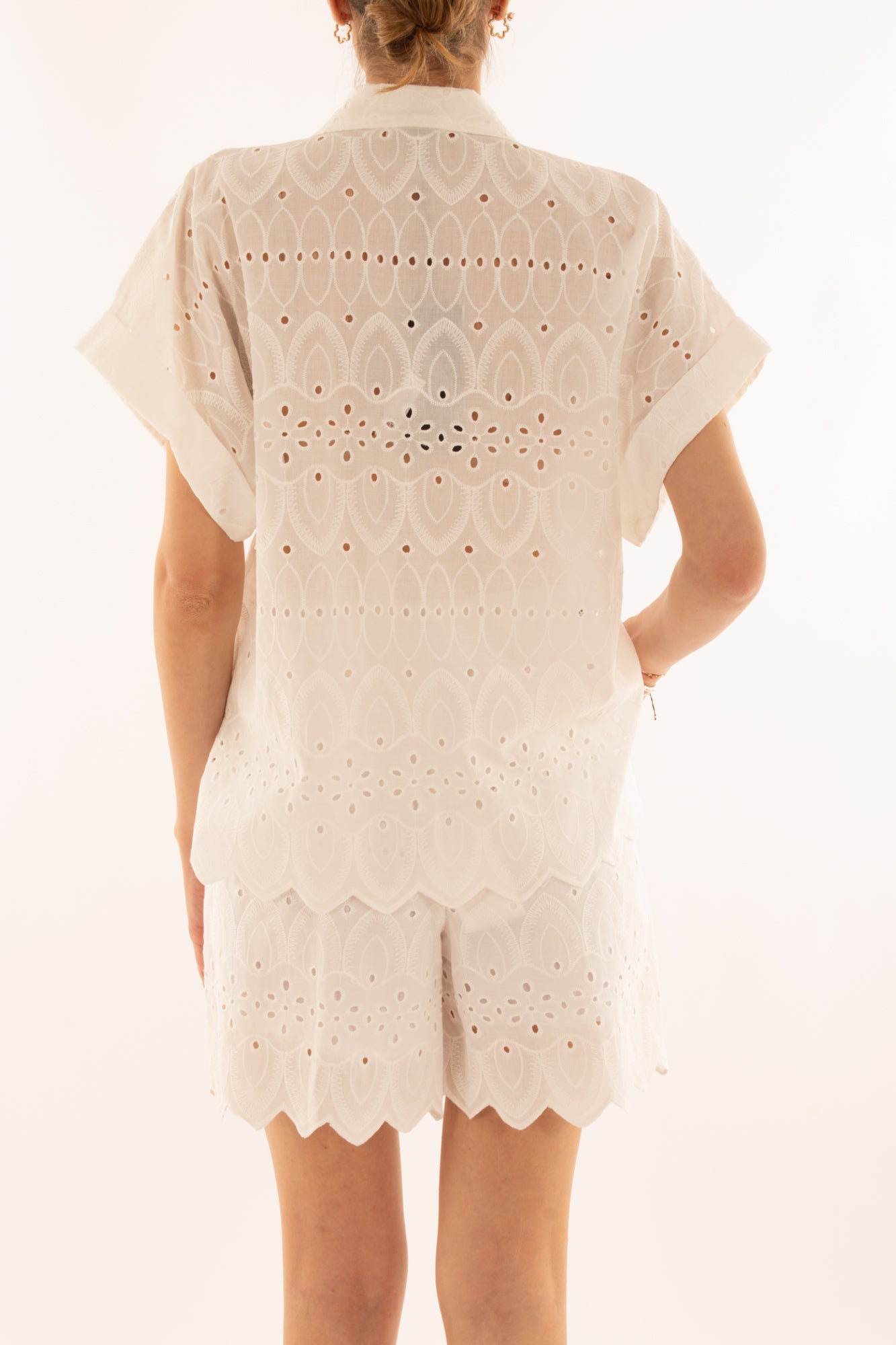 Camicia in pizzo san gallo da Donna Metoo Bianco