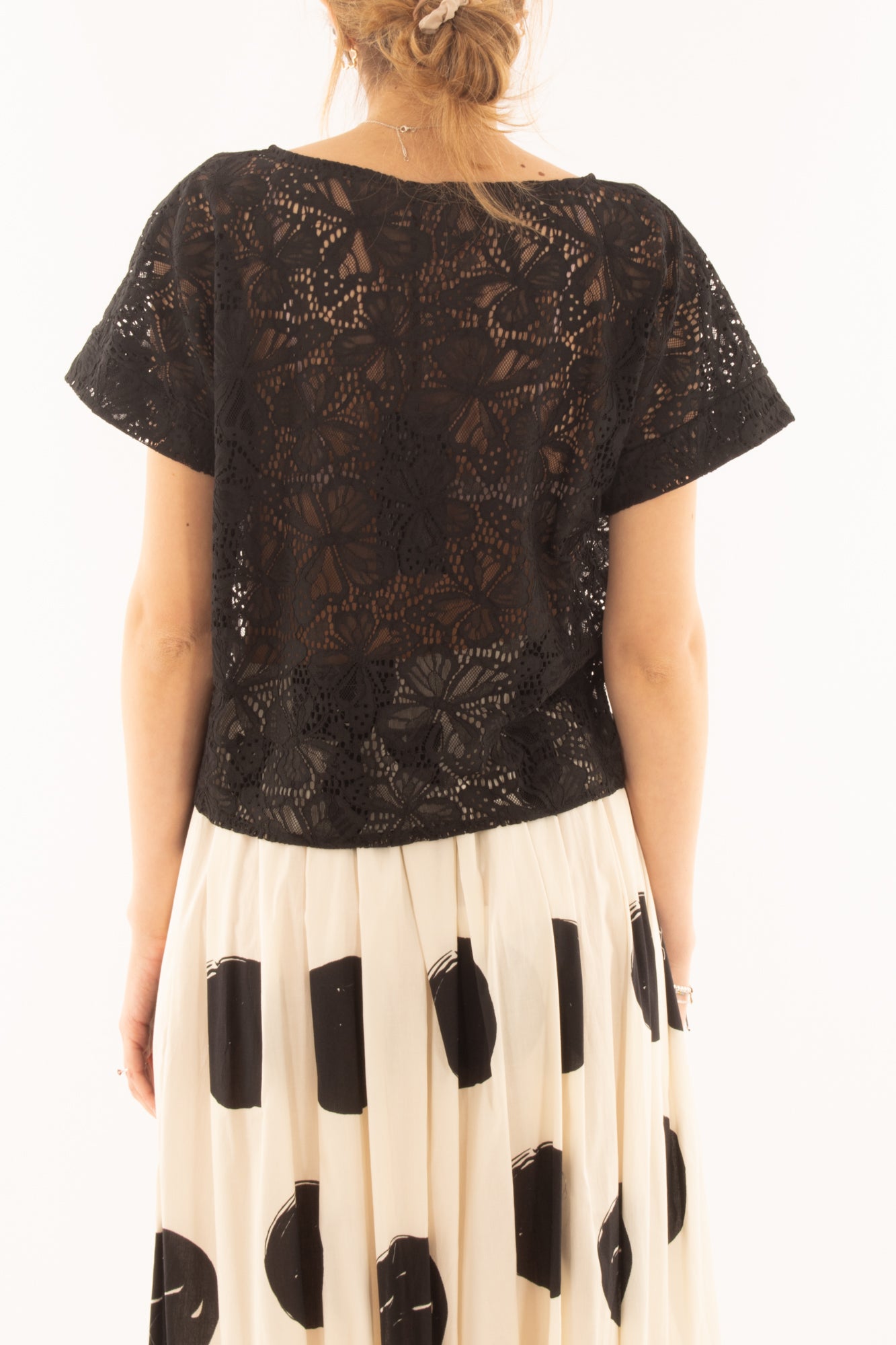 Maglia in pizzo da Donna Metoo - Nero