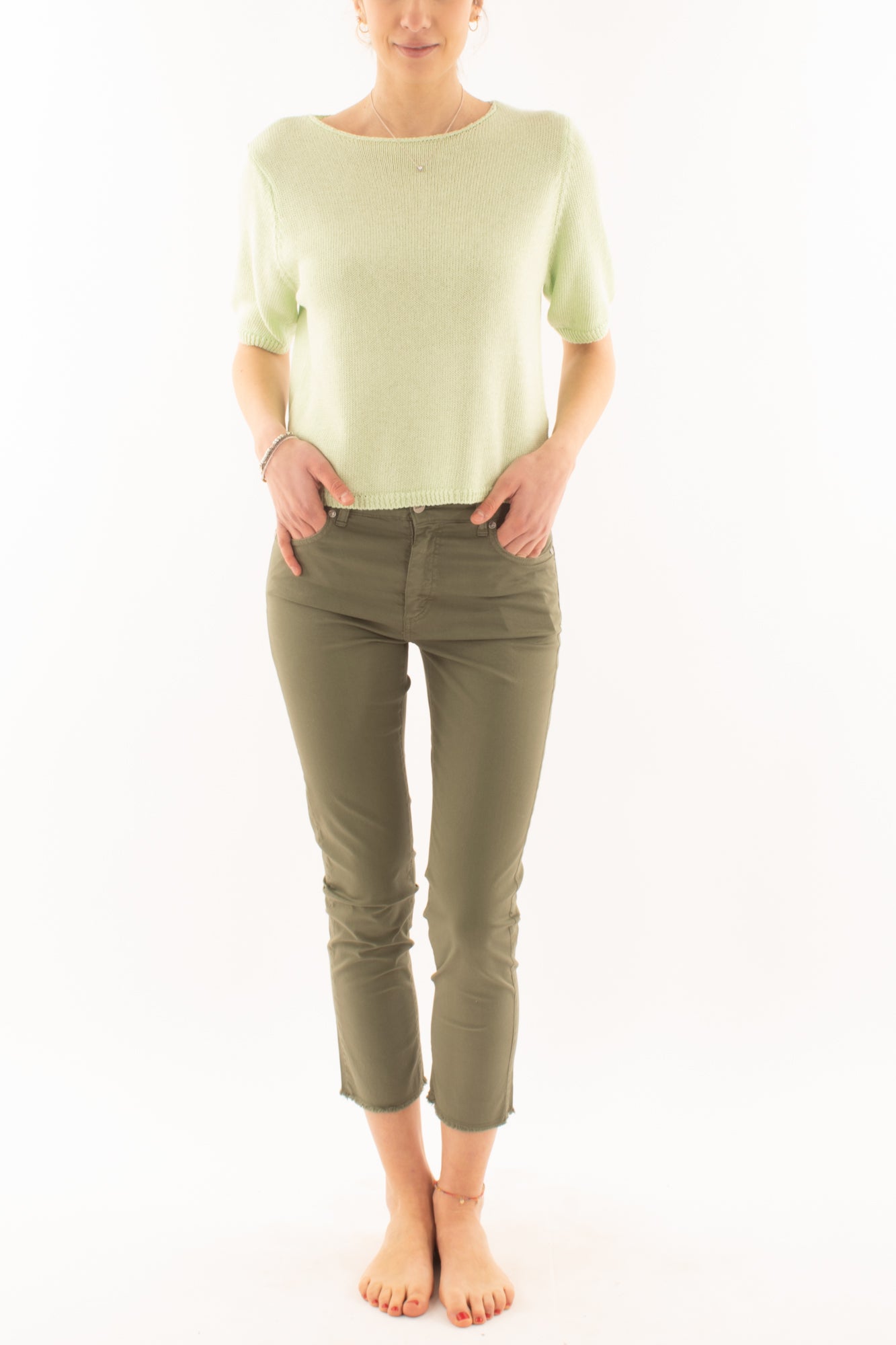 Maglia con manica 3/4 da Donna Metoo - Verde acido