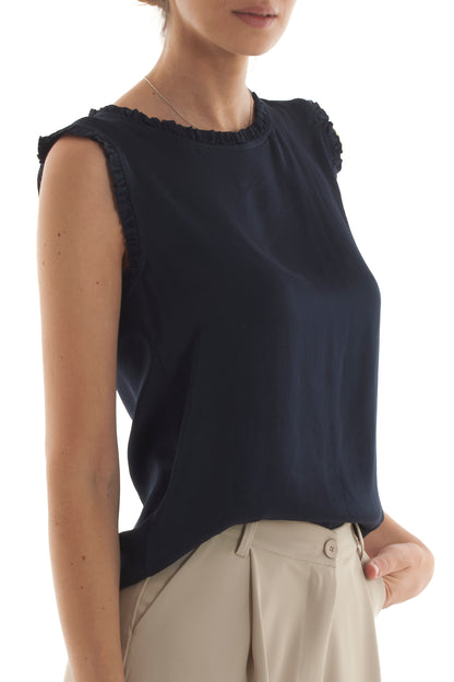 Maglia smanicata da Donna Metoo - Blu