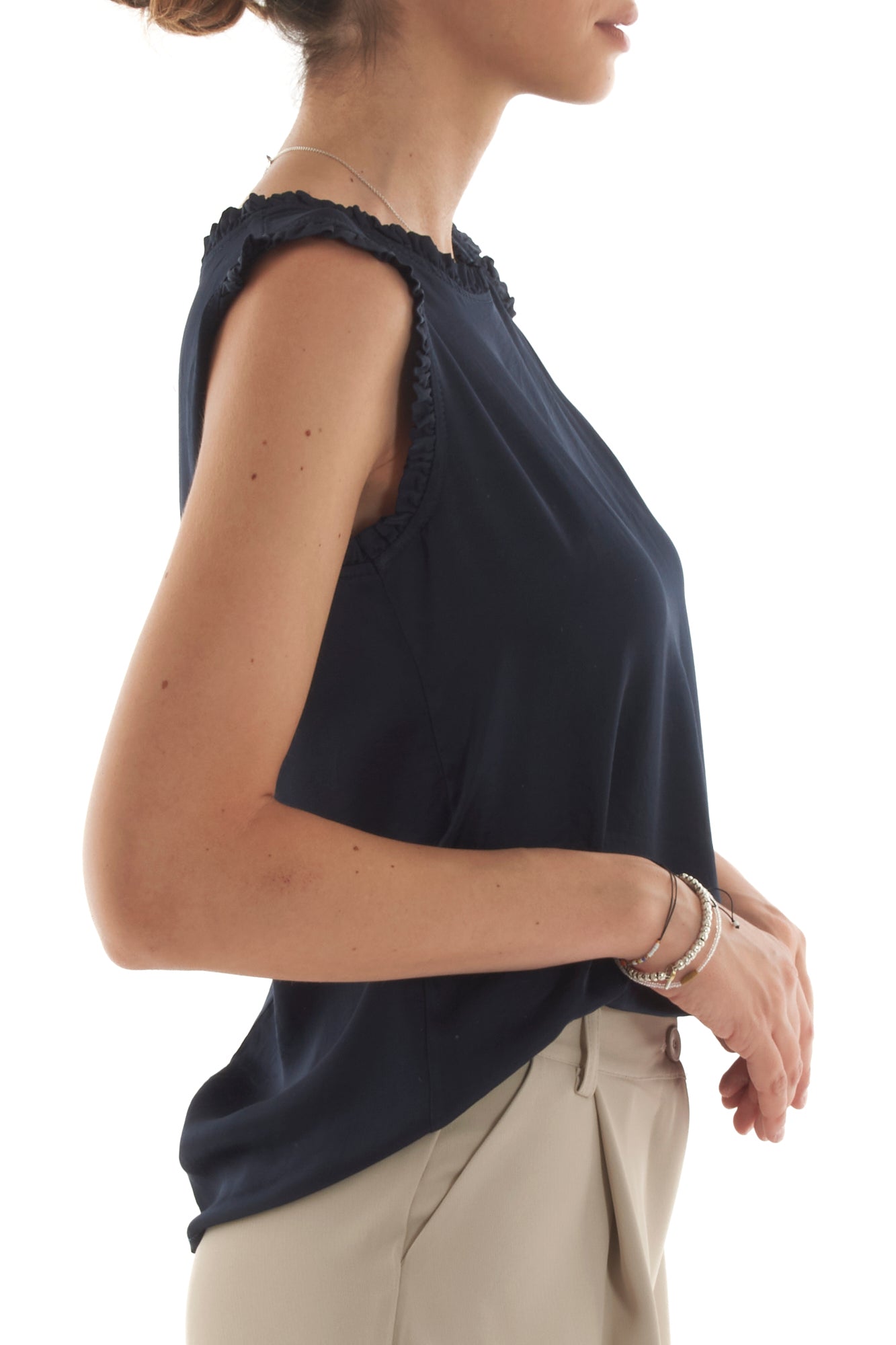 Maglia smanicata da Donna Metoo - Blu