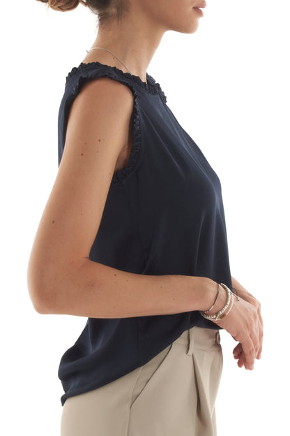 Maglia smanicata da Donna Metoo - Blu