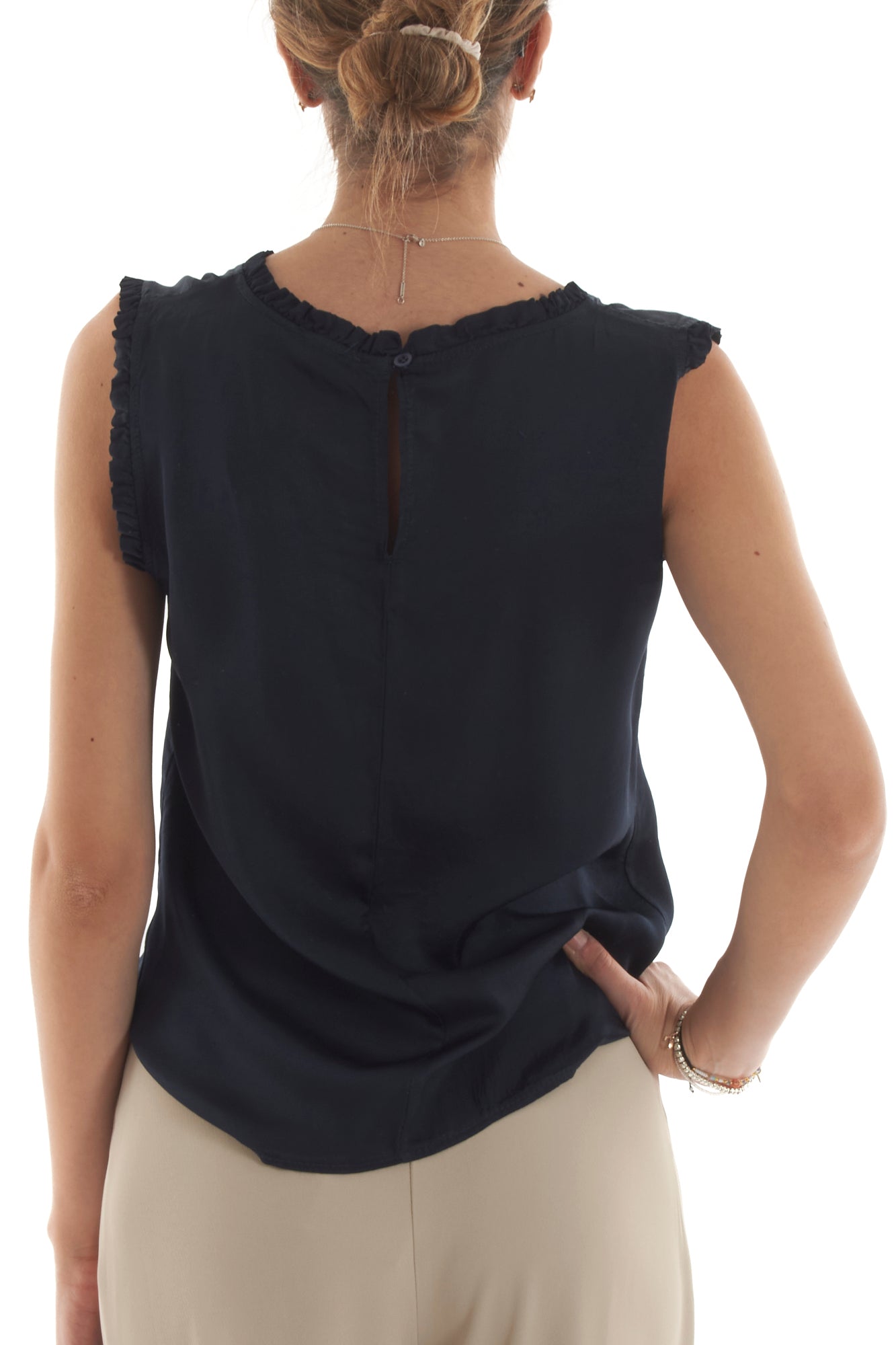 Maglia smanicata da Donna Metoo - Blu