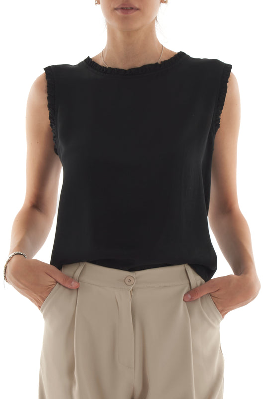 Maglia smanicata da Donna Metoo - Nero