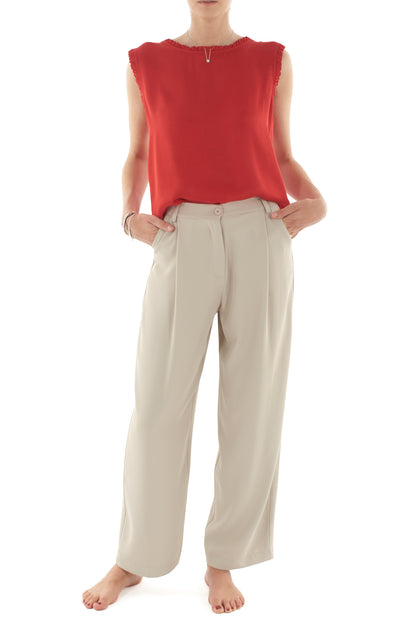 Maglia smanicata da Donna Metoo - Rosso