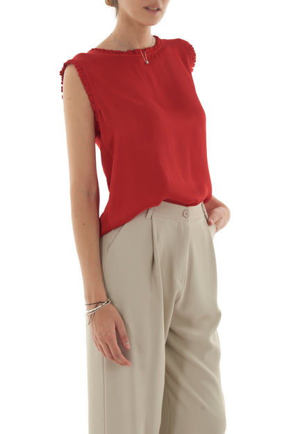 Maglia smanicata da Donna Metoo - Rosso