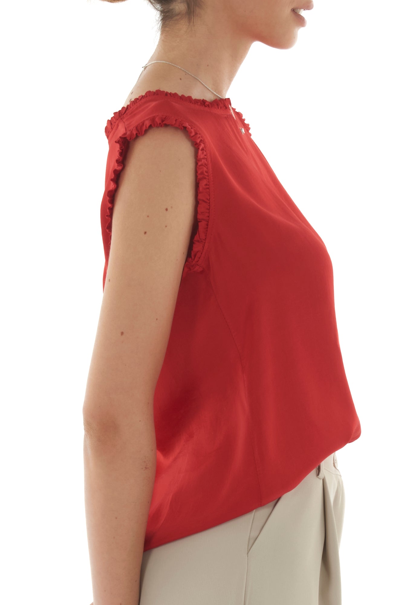 Maglia smanicata da Donna Metoo - Rosso