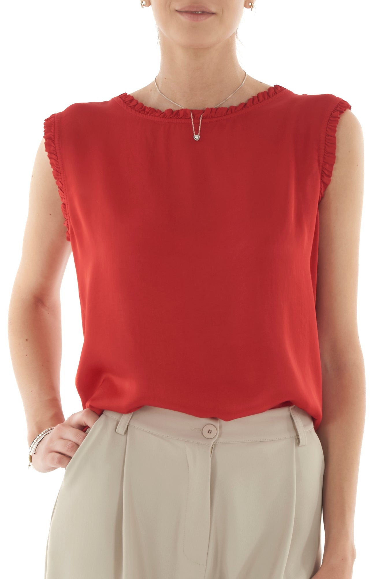 Maglia smanicata da Donna Metoo - Rosso