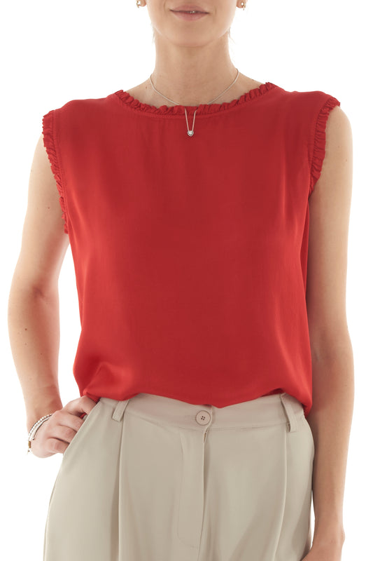 Maglia smanicata da Donna Metoo - Rosso