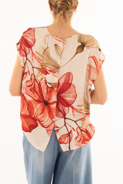 Blusa floreale da Donna Metoo - Rosa