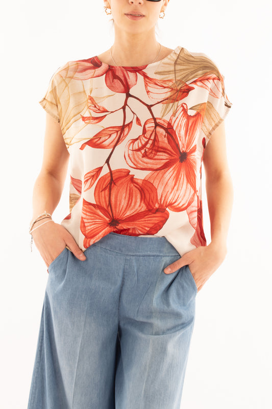 Blusa floreale da Donna Metoo - Rosa