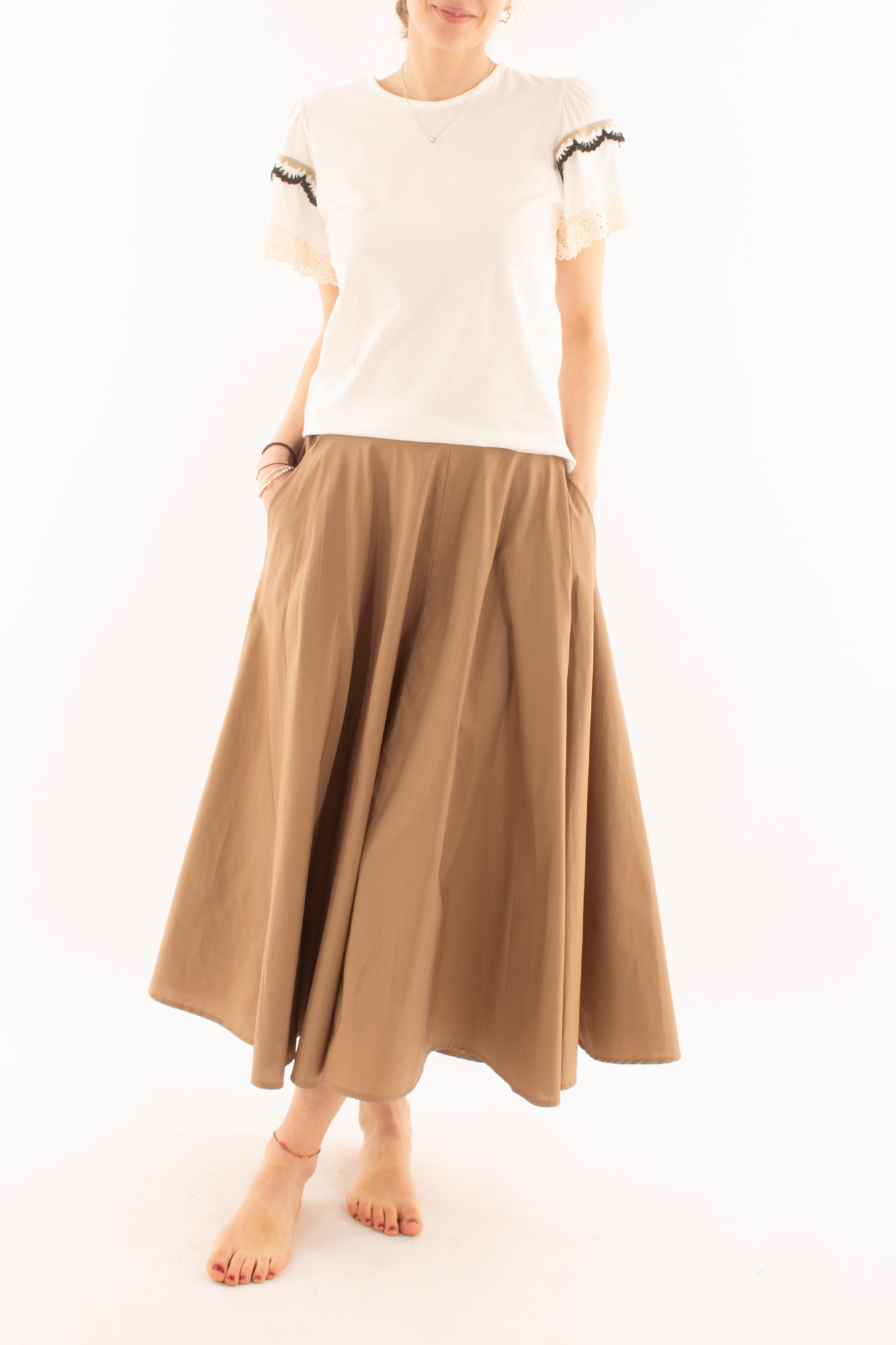 T-shirt con pizzo da Donna Metoo - Bianco