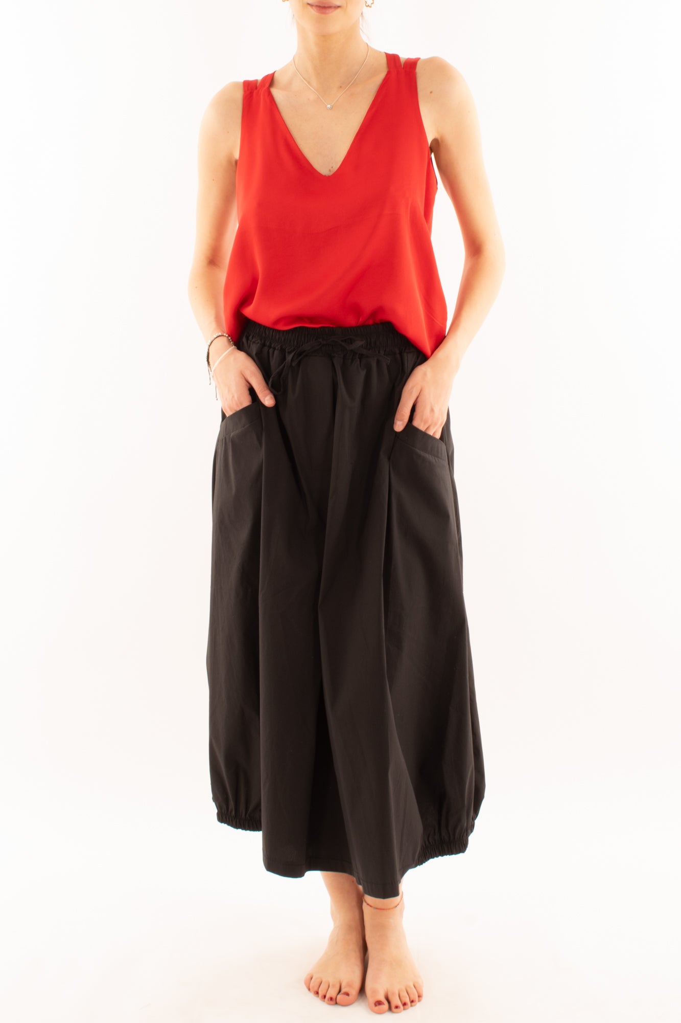 Maglia incrociata in viscosa da Donna Metoo - Rosso