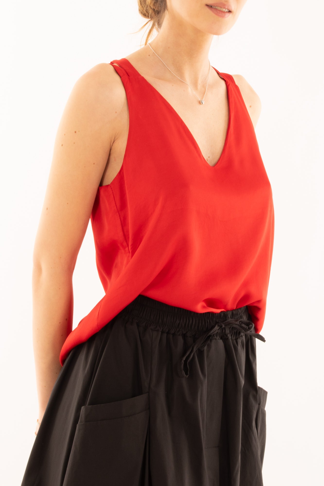 Maglia incrociata in viscosa da Donna Metoo - Rosso