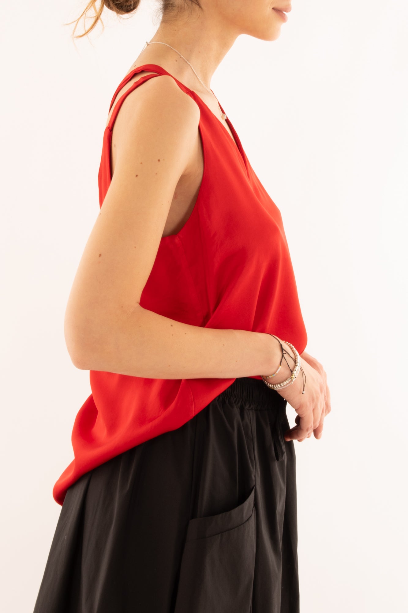 Maglia incrociata in viscosa da Donna Metoo - Rosso