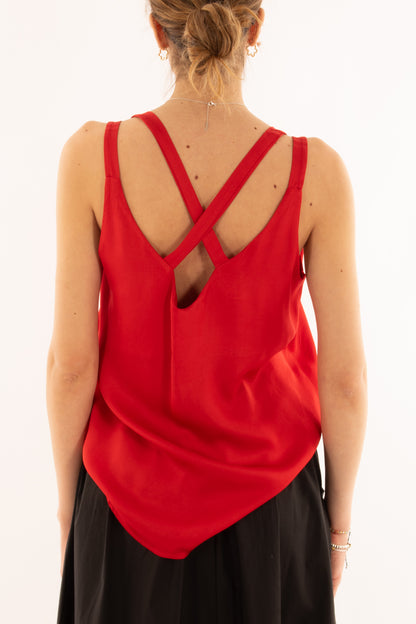 Maglia incrociata in viscosa da Donna Metoo - Rosso