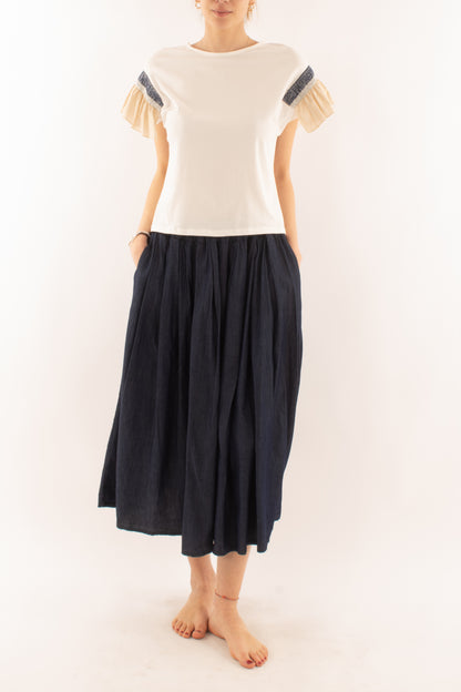 T-shirt con balze da Donna Metoo - Sabbia